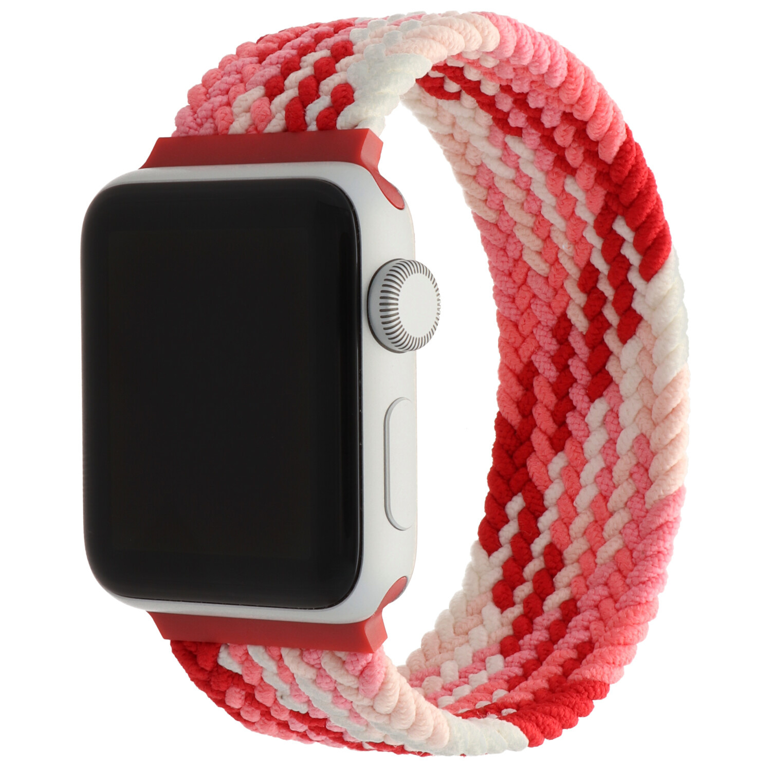 Bracelet nylon Boucle unique tressé Apple Watch - fraise