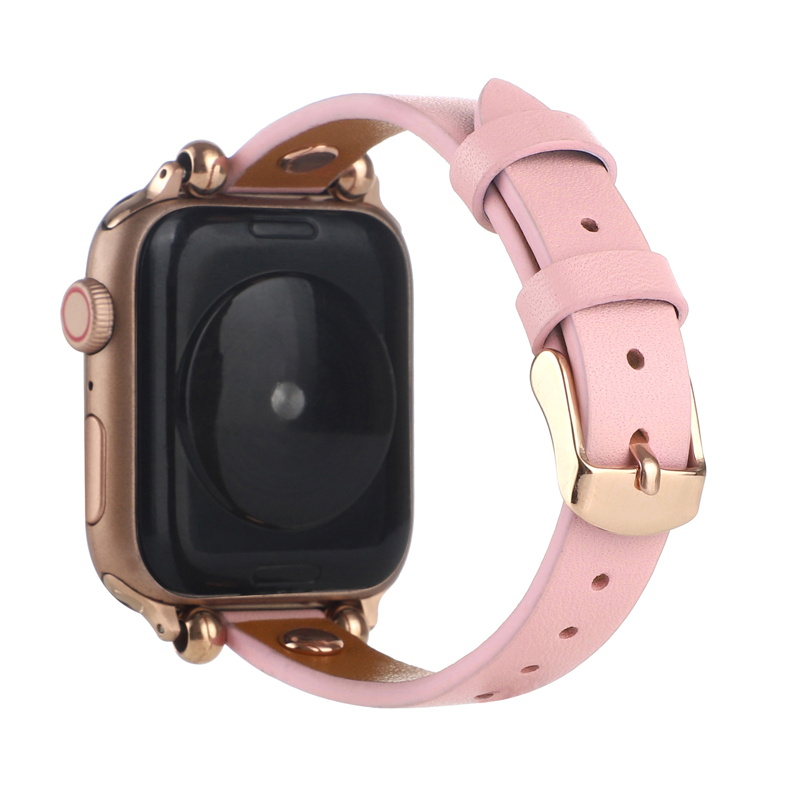 Bracelet en cuir fin Apple Watch - rose