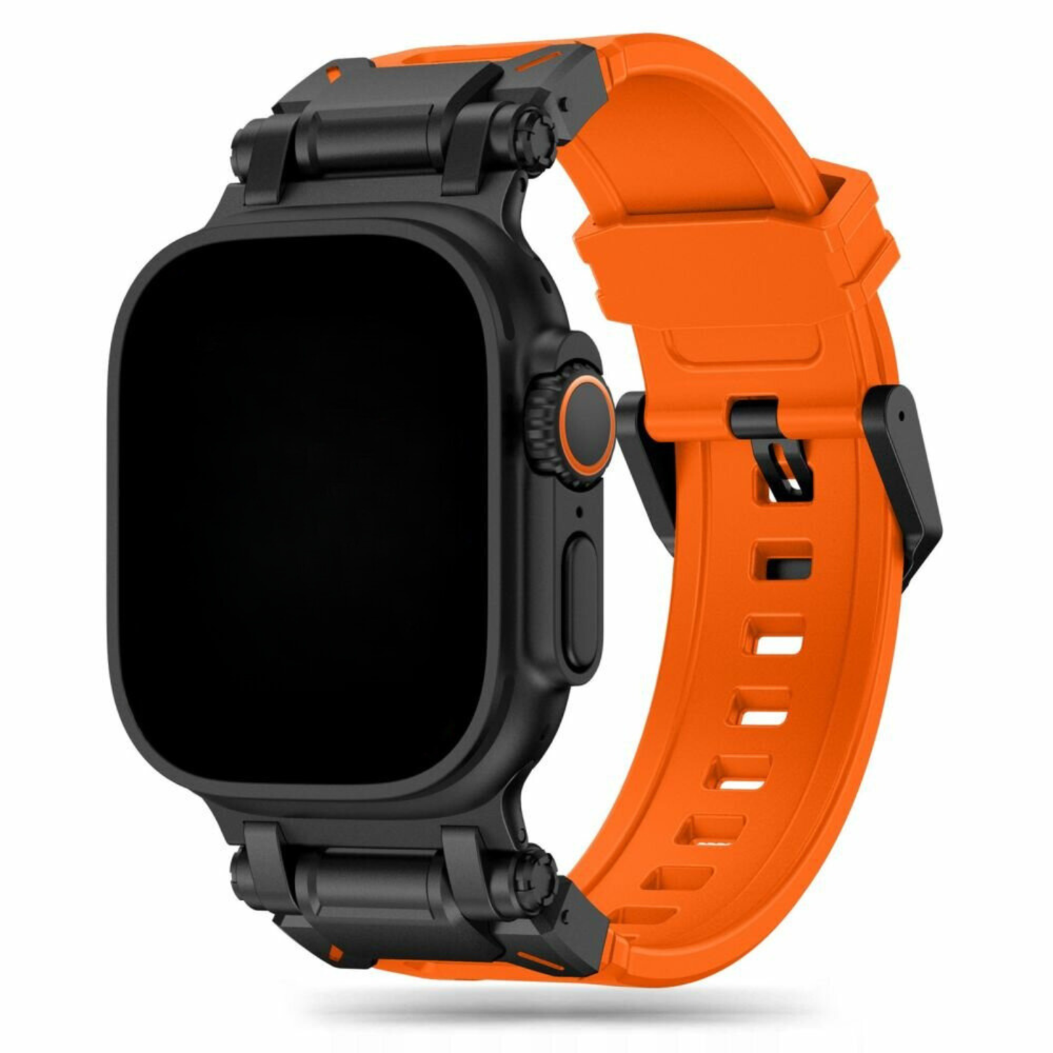 Bracelet robuste en silicone Robust Apple Watch - Orange Noir