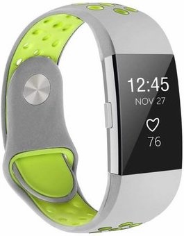 Bracelet sport double Fitbit Charge 2 - gris jaune