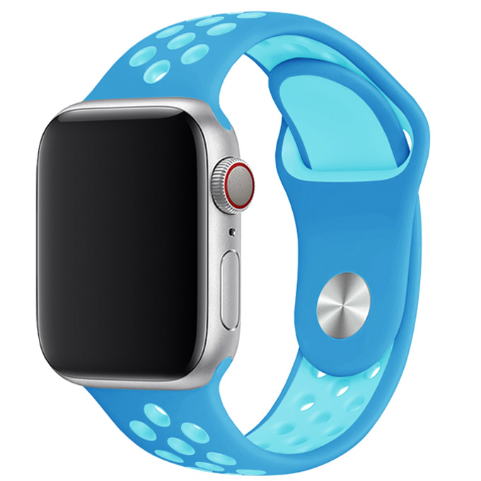 Bracelet sport double Apple Watch - bleu bleu clair