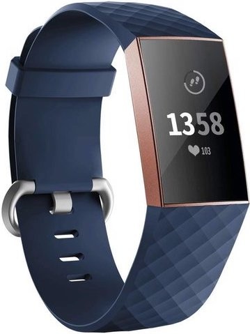 Bracelet sport gaufré Fitbit Charge 3 & 4 - bleu foncé