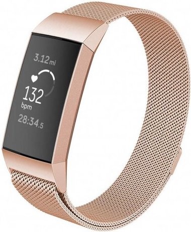 Bracelet milanais Fitbit Charge 3 & 4 - or rose