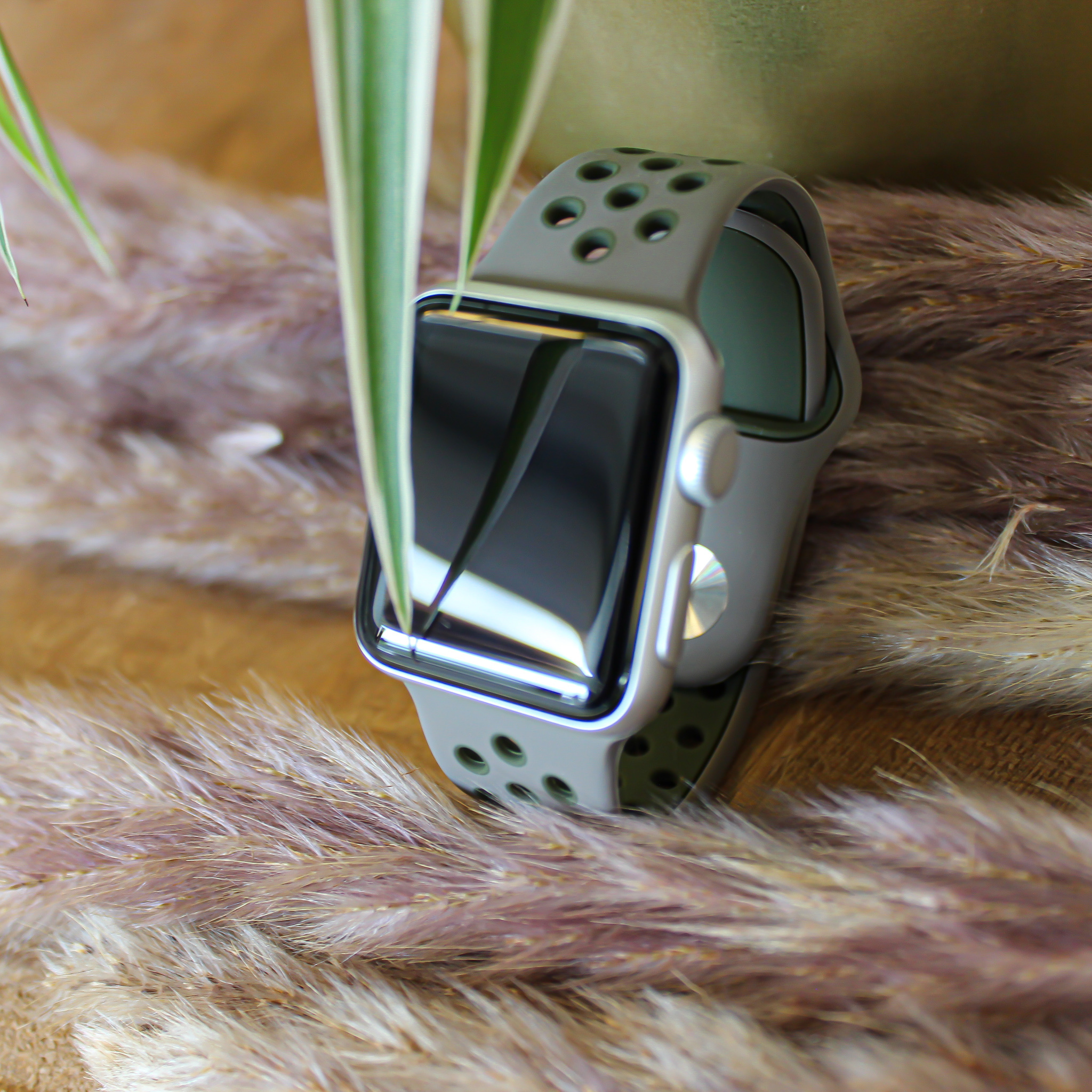Bracelet sport double Apple Watch - olive gris kaki