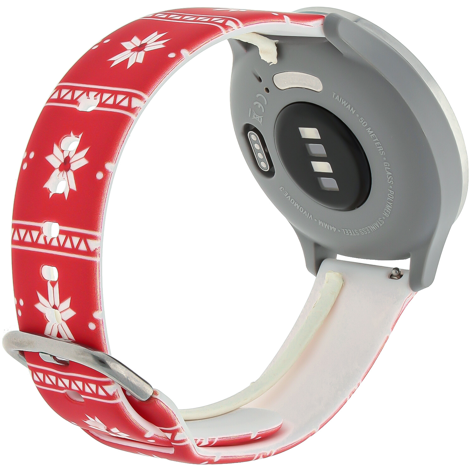 Bracelet sport imprimé Garmin Vivoactive / Vivomove - rouge poinsettia