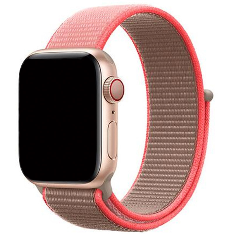 Bracelet boucle sport en nylon Apple Watch - rose fluo