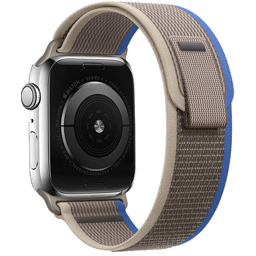 Bracelet Boucle Trail en nylon Apple Watch - bleu gris