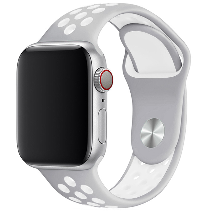 Bracelet sport double Apple Watch - argent blanc