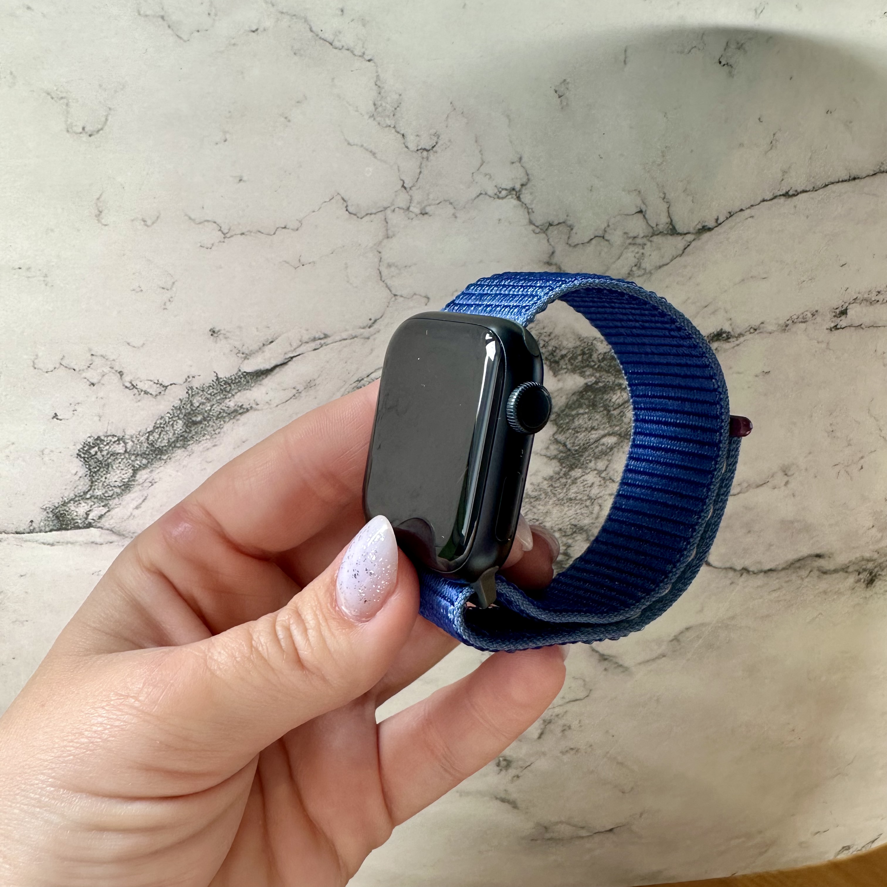 Bracelet boucle sport en nylon Apple Watch - bleu atlantique