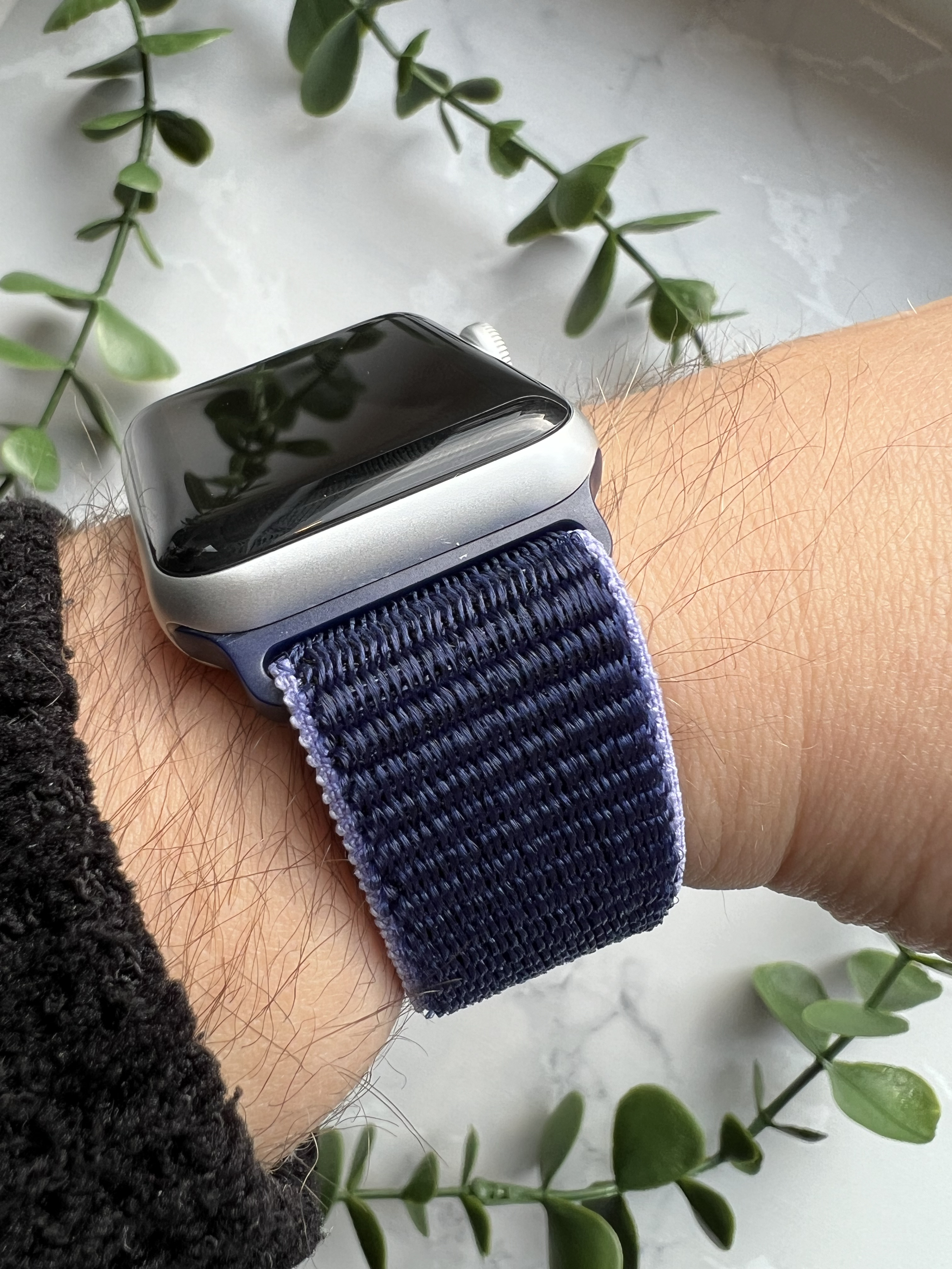 Bracelet boucle sport en nylon Apple Watch - mélange bleu nuit