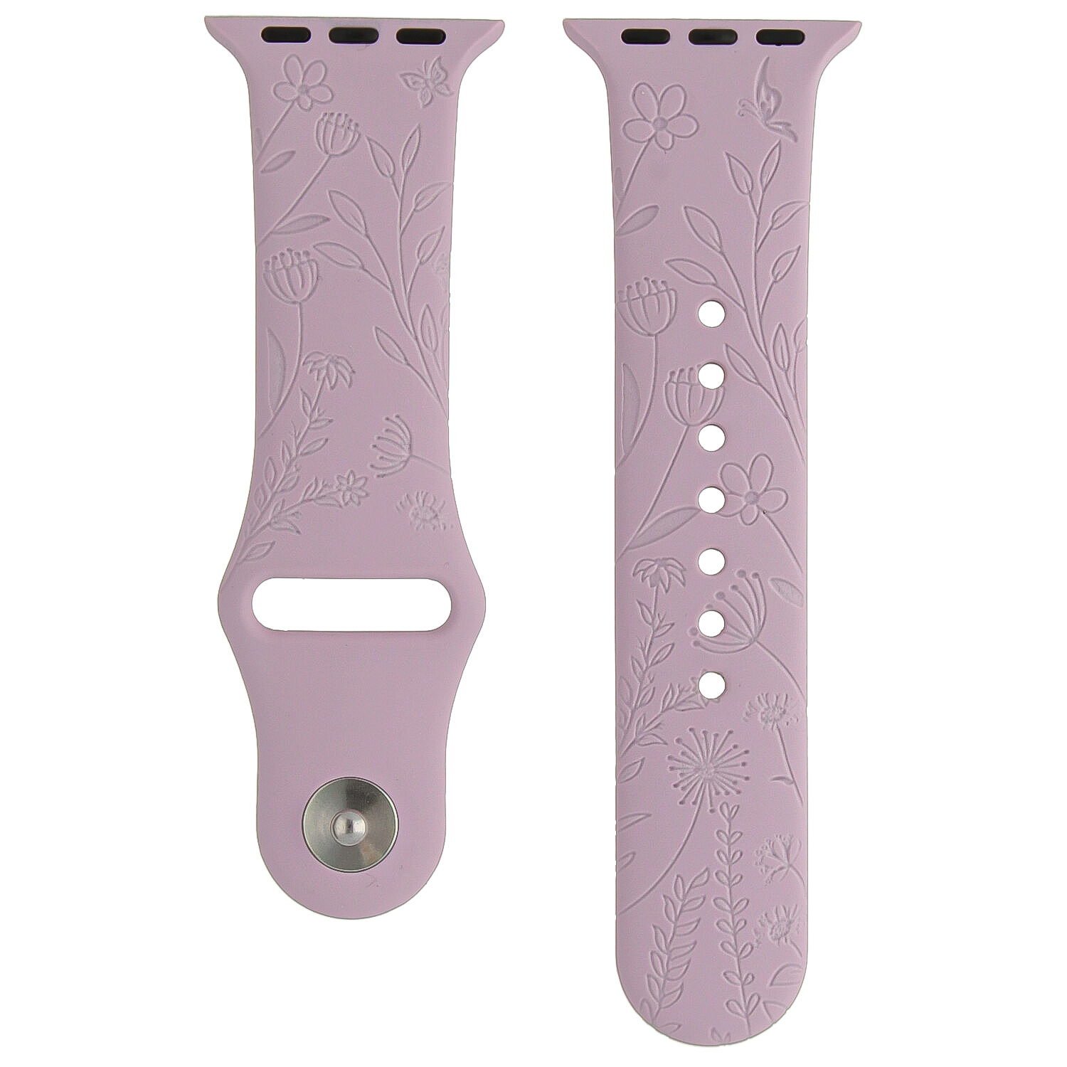 Bracelet sport imprimé Apple Watch - fleurs violettes