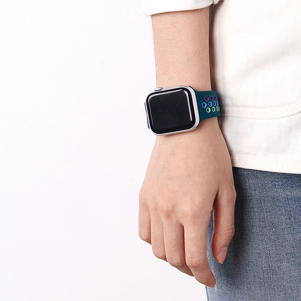 Bracelet sport double Apple Watch - bleu coloré