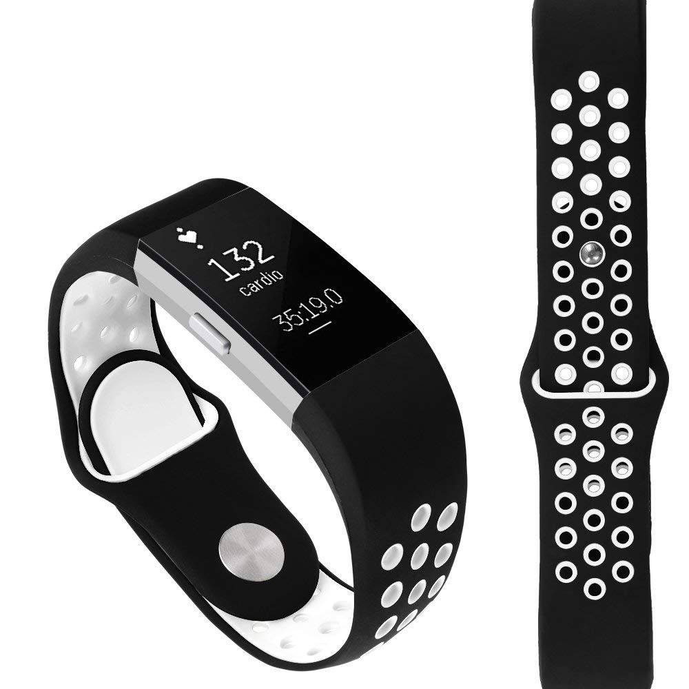 Bracelet sport double Fitbit Charge 2 - noir blanc