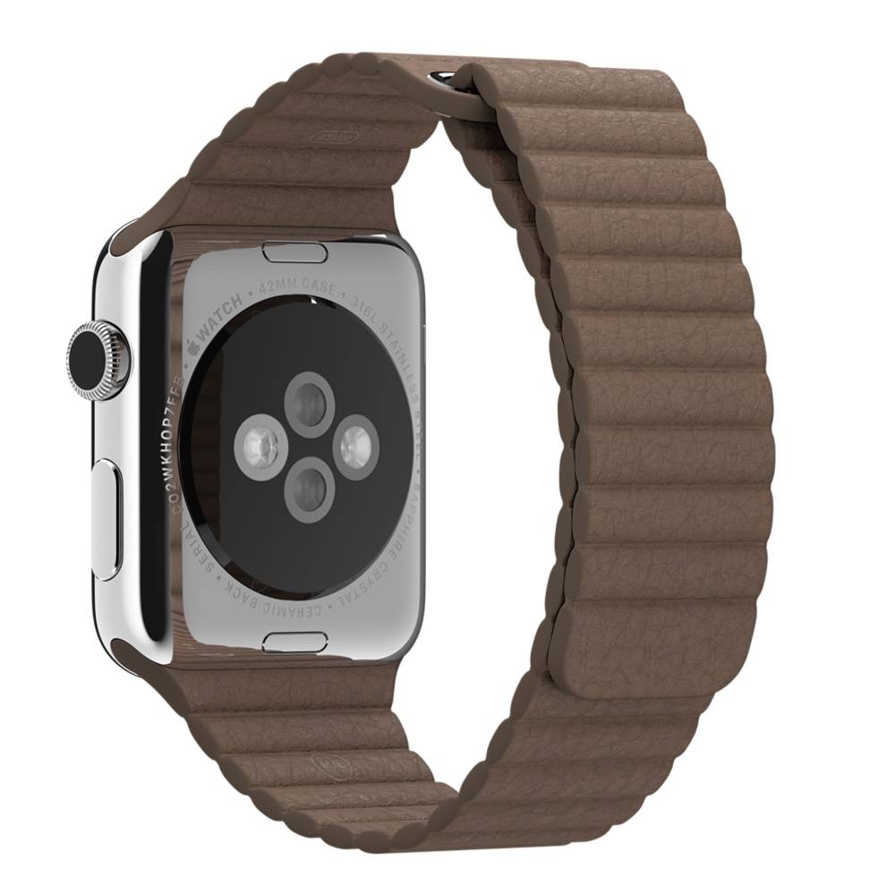 Bracelet en cuir nervure Apple Watch - marron