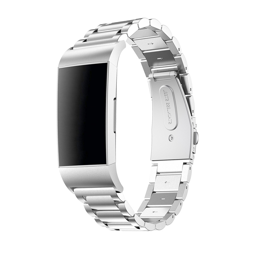 Bracelet acier perles Fitbit Charge 3 & 4 - argent