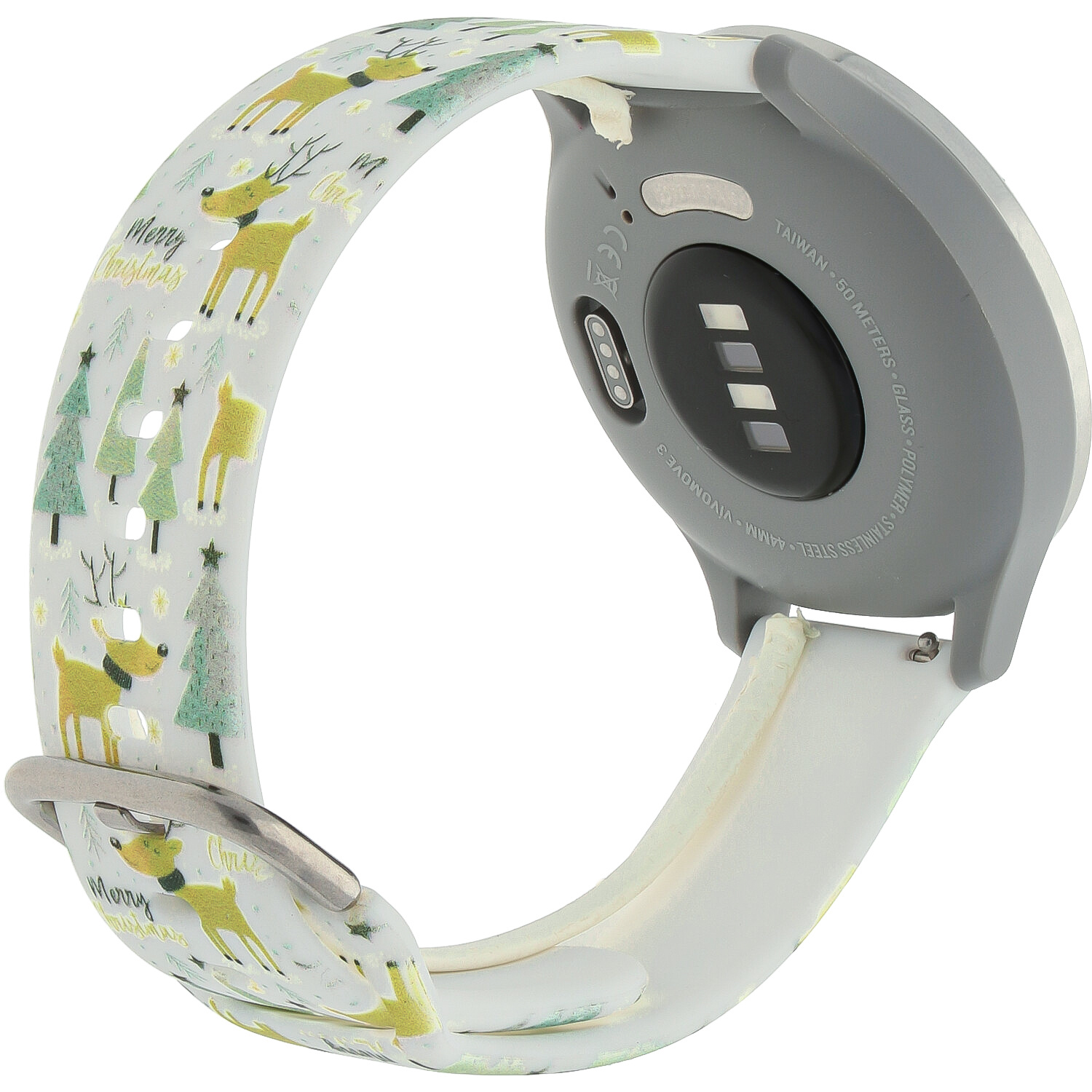 Bracelet sport imprimé Huawei Watch GT - sapin de Noël blanc