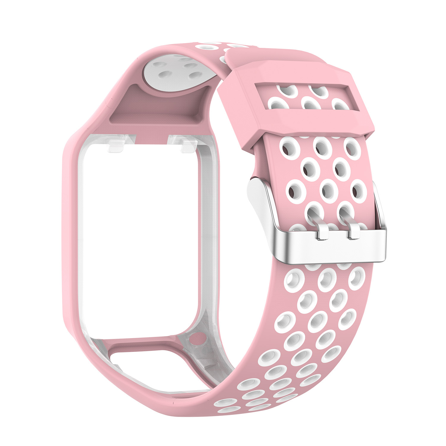 Bracelet sport double TomTom Runner / Spark / Adventure - rose blanc