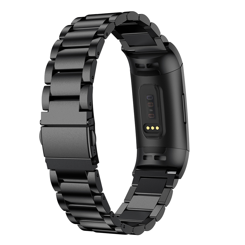 Bracelet acier perles Fitbit Charge 3 & 4 - noir