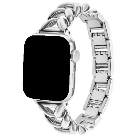 Bracelet à maillons en acier cœur Apple Watch - Lisa argent