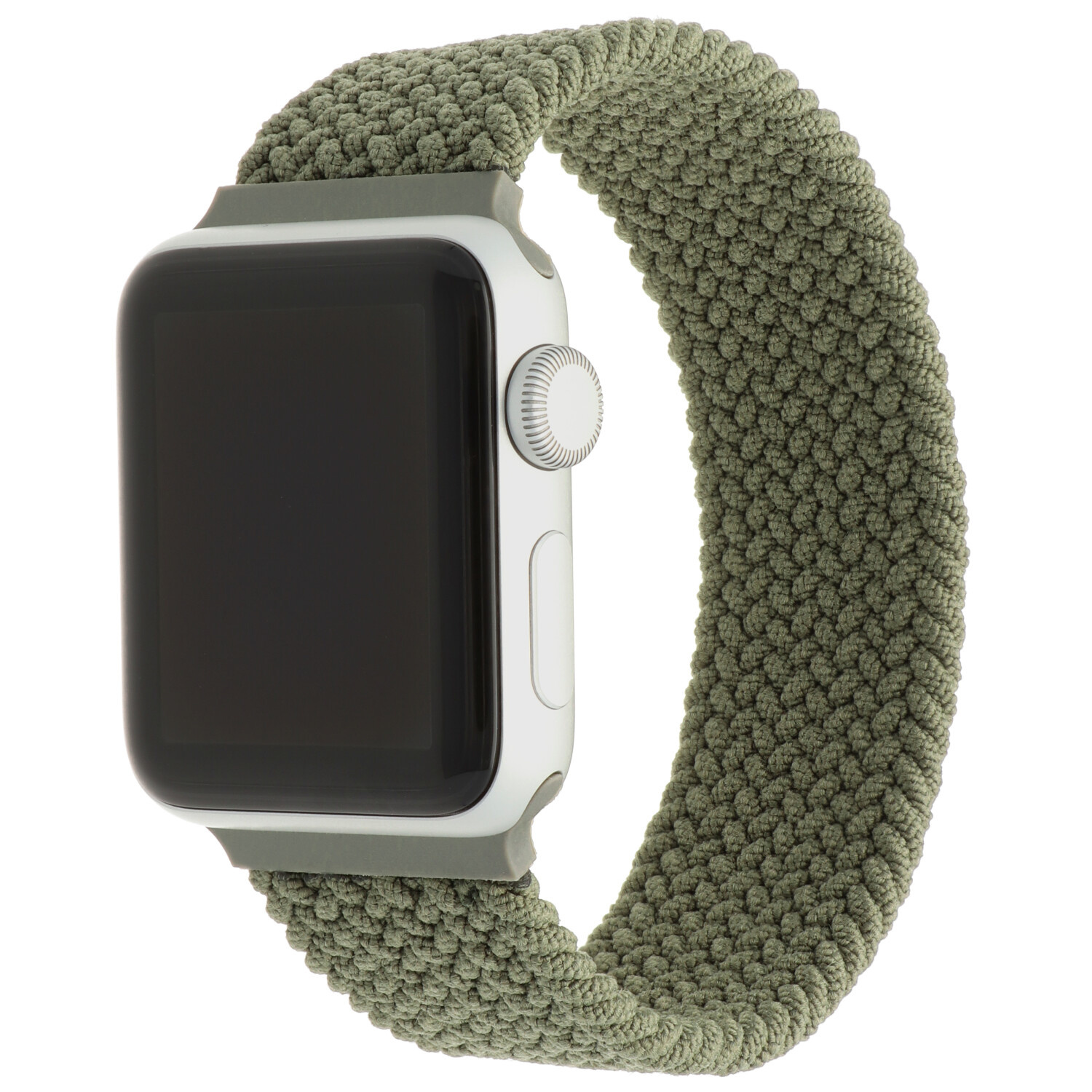 Bracelet nylon Boucle unique tressé Apple Watch - vert inverness