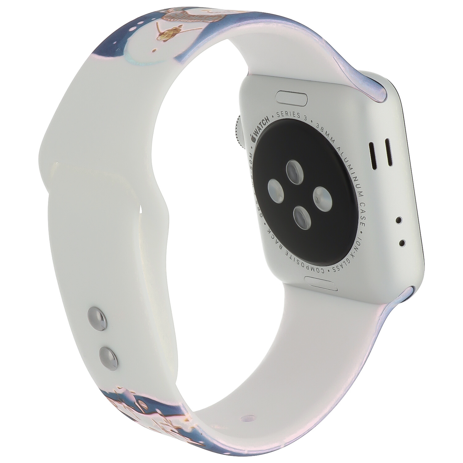 Bracelet sport imprimé Apple Watch - Bonhomme de neige de Noël bleu foncé