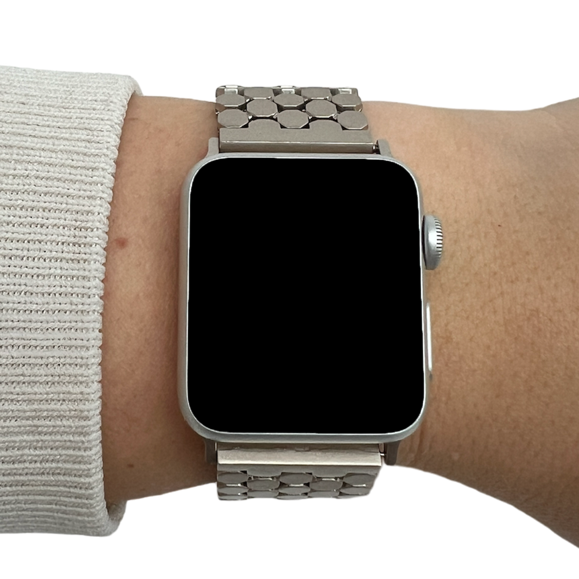 Bracelet acier poisson Apple Watch - lumière stellaire