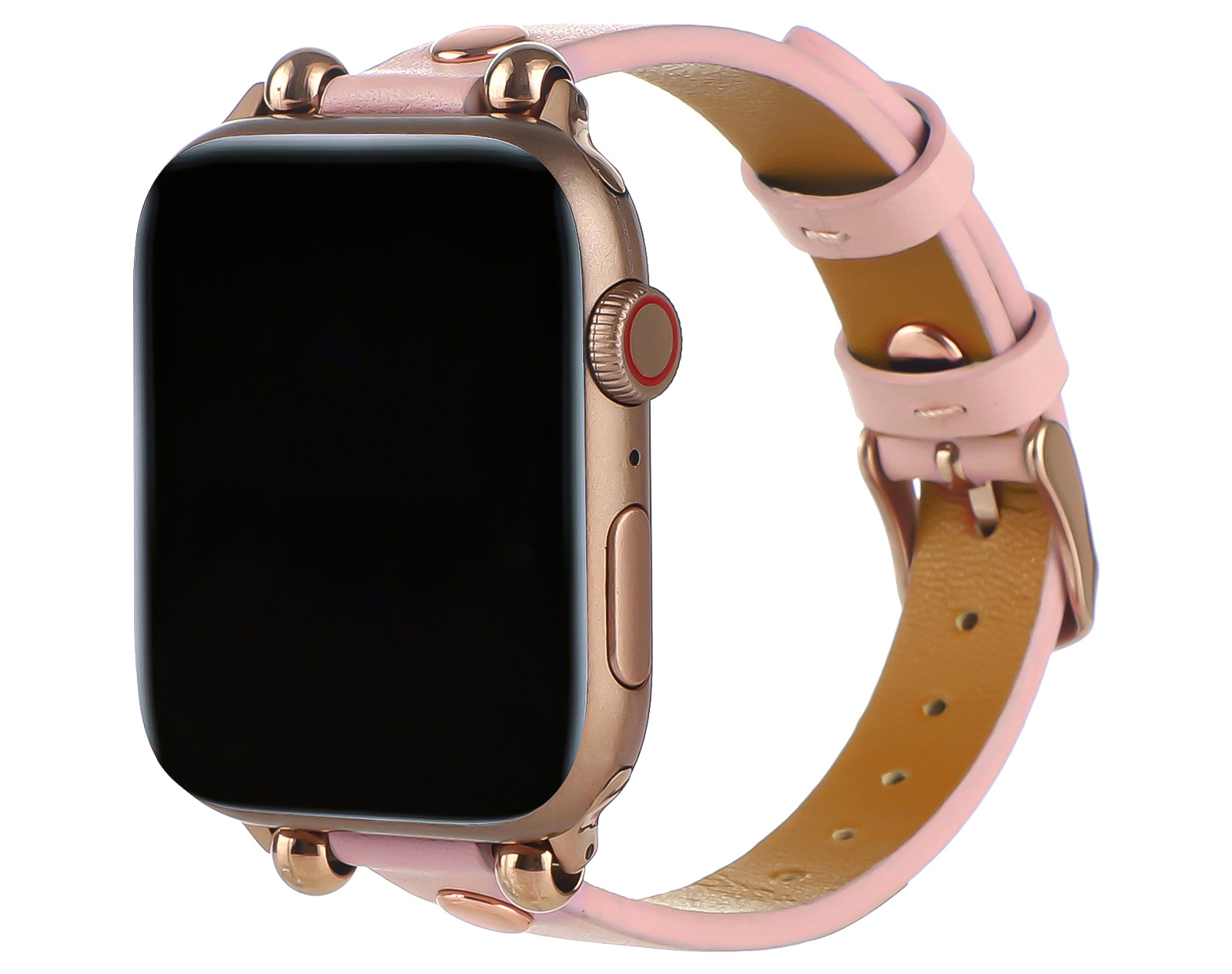 Bracelet en cuir fin Apple Watch - rose
