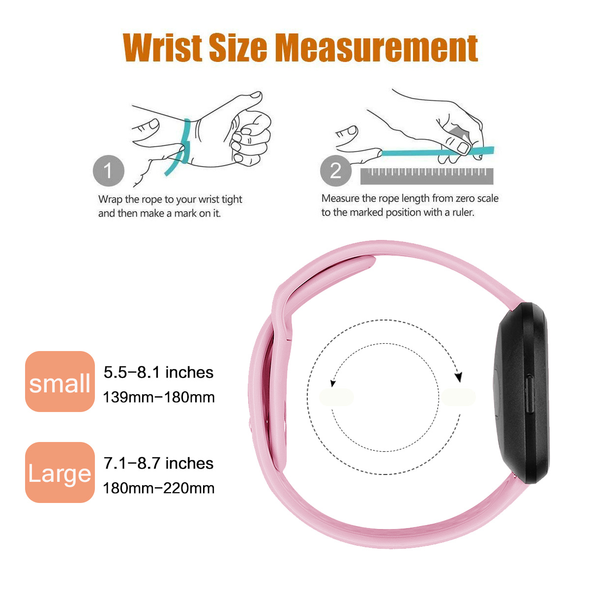 Bracelet sport en silicone Fitbit Versa - rose