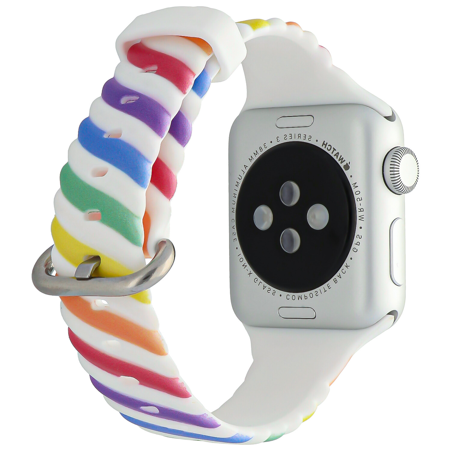 Bracelet sport swirl Apple Watch - blanc coloré