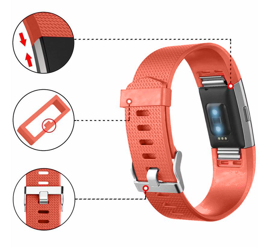 Bracelet sport Fitbit Charge 2 - rouge orange