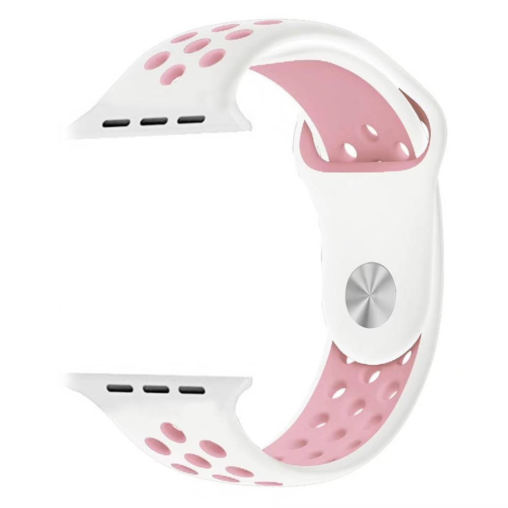 Bracelet sport double Apple Watch - blanc rose