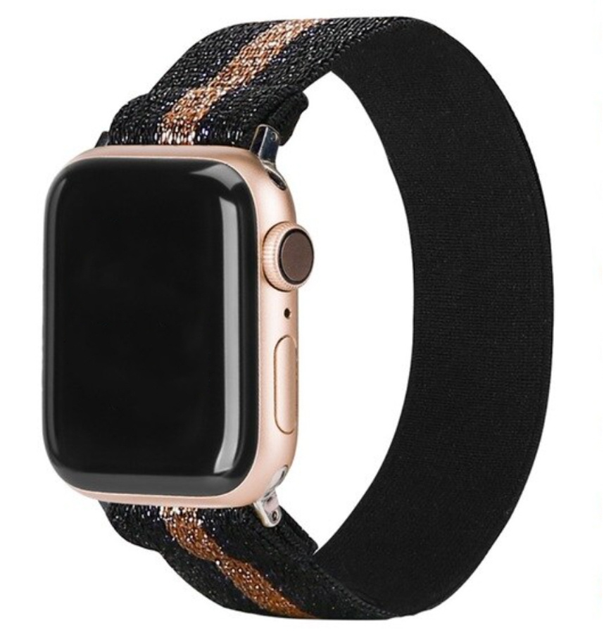 Bracelet nylon Apple Watch - or noir
