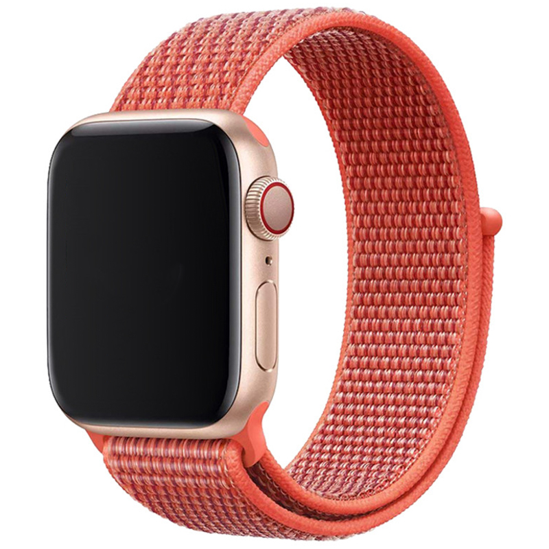 Bracelet boucle sport en nylon Apple Watch - nectarine