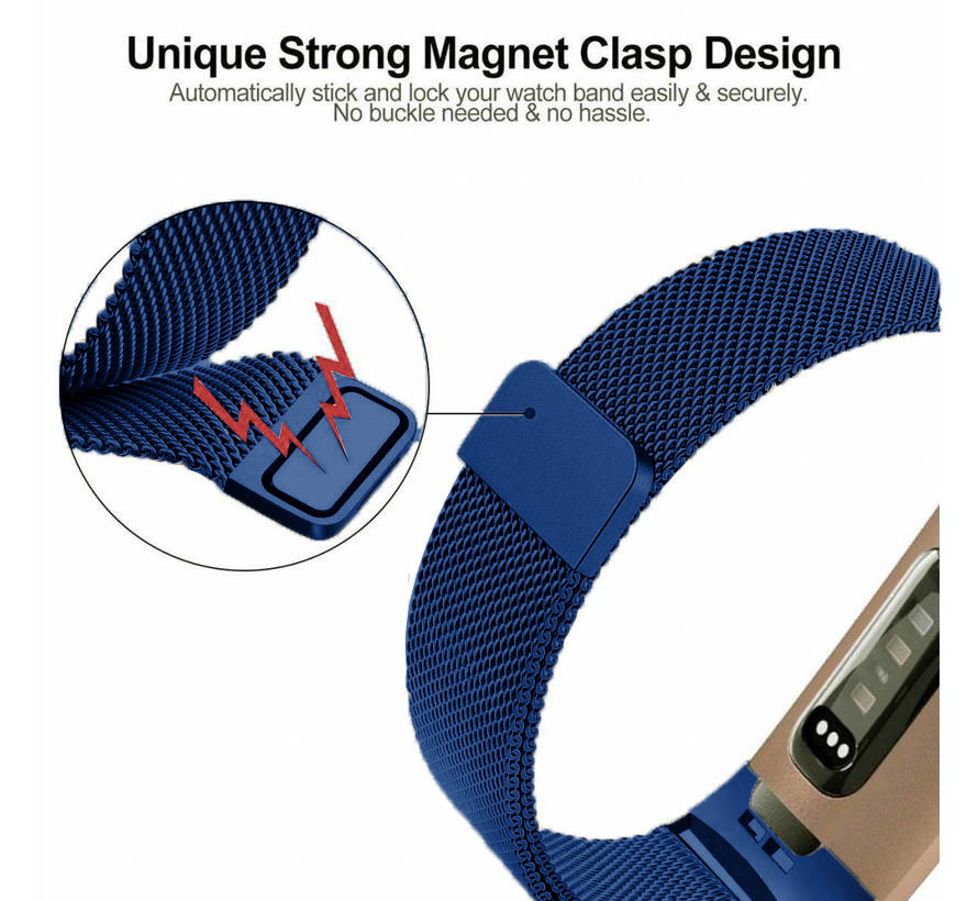 Bracelet milanais Fitbit Charge 3 & 4 - bleu