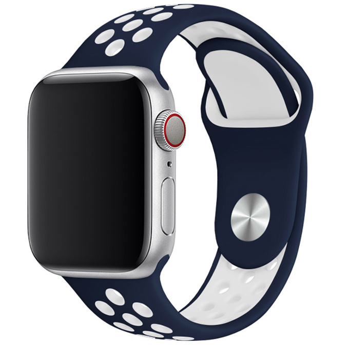 Bracelet sport double Apple Watch - bleu et blanc