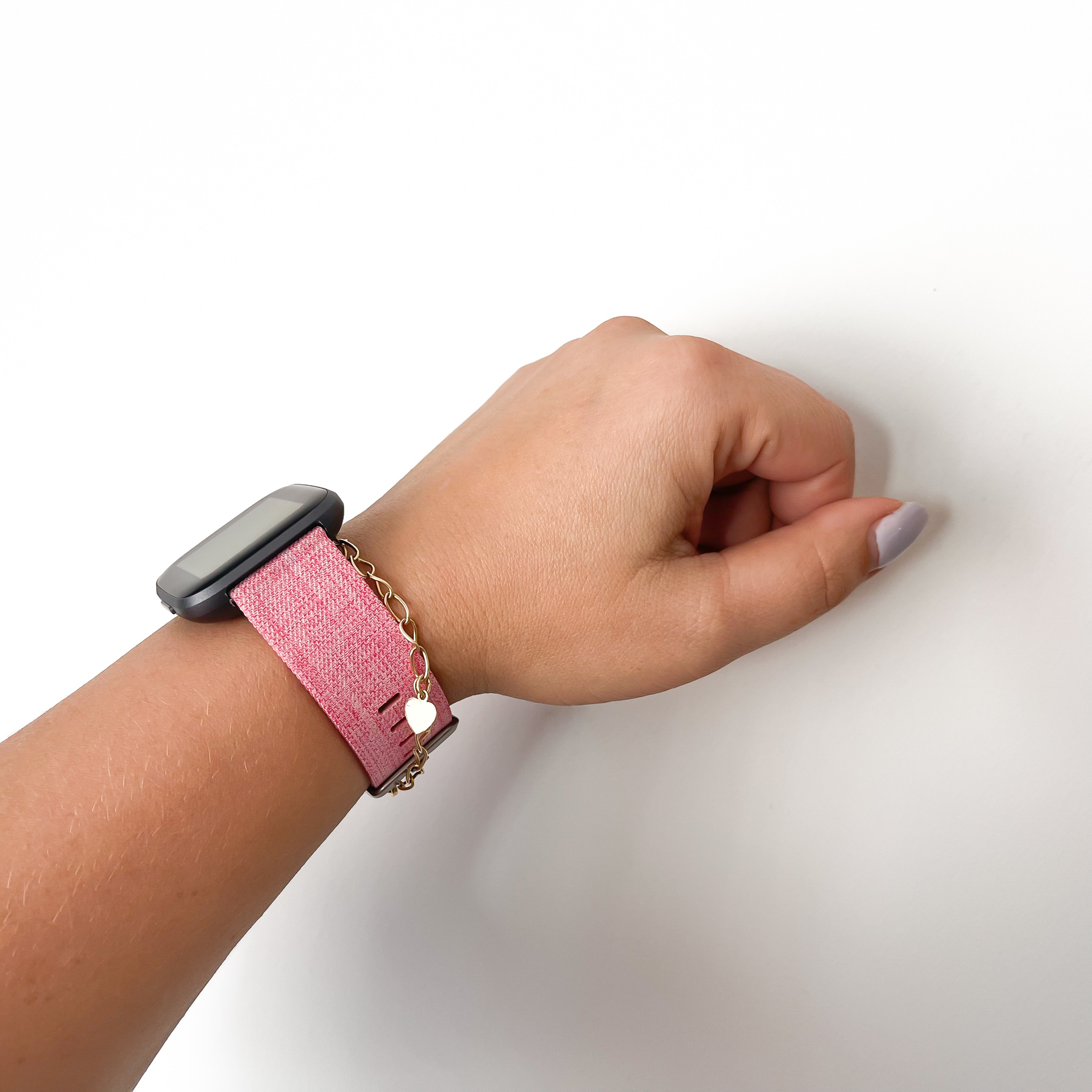 Bracelet boucle sport en nylon Fitbit Versa - rose