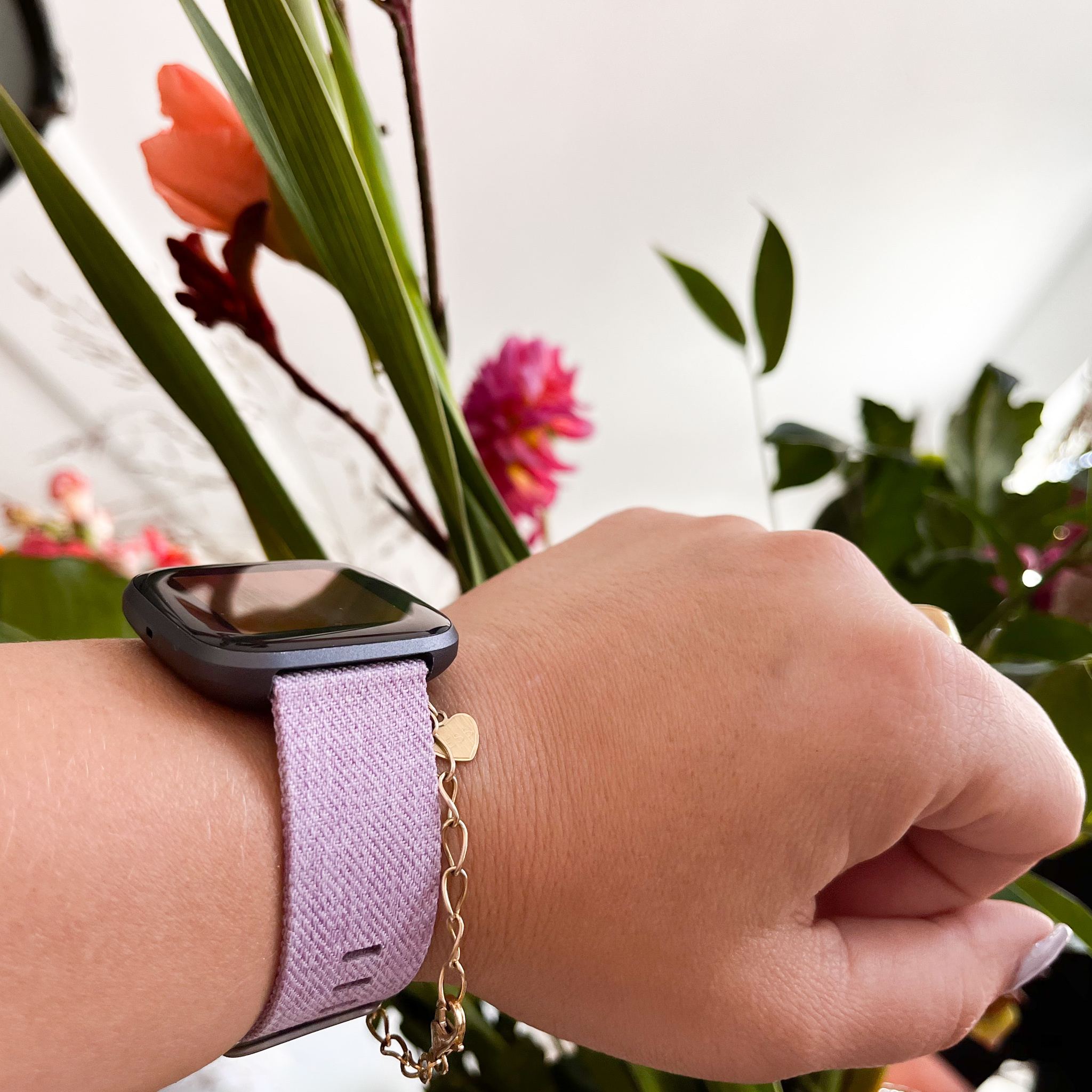 Bracelet boucle sport en nylon Fitbit Versa - lavande