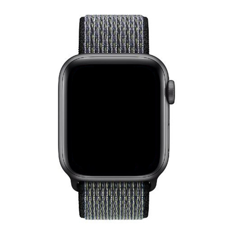 Bracelet boucle sport en nylon Apple Watch - world indigo lime blast