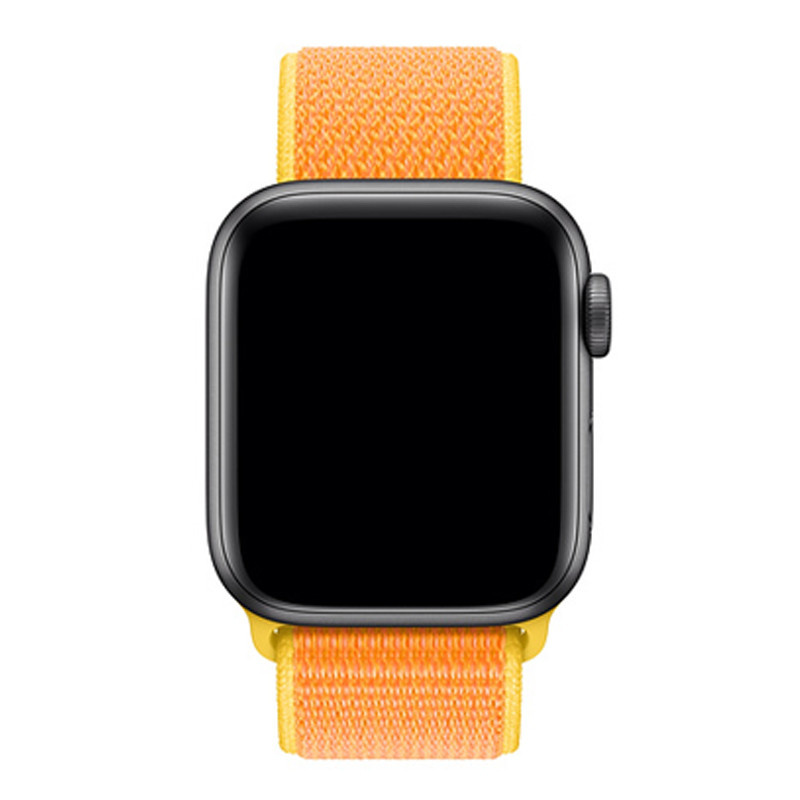 Bracelet boucle sport en nylon Apple Watch sportif - jaune canari