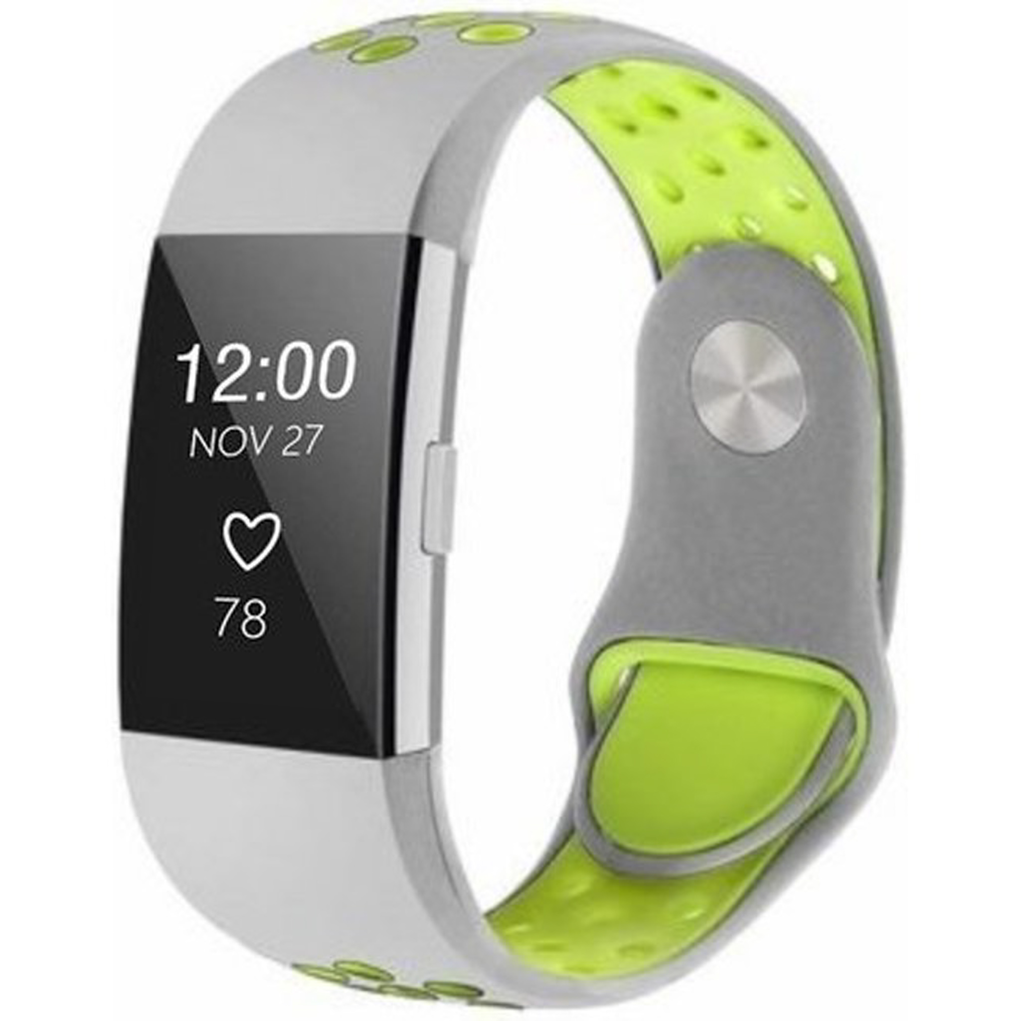 Bracelet sport double Fitbit Charge 2 - gris jaune