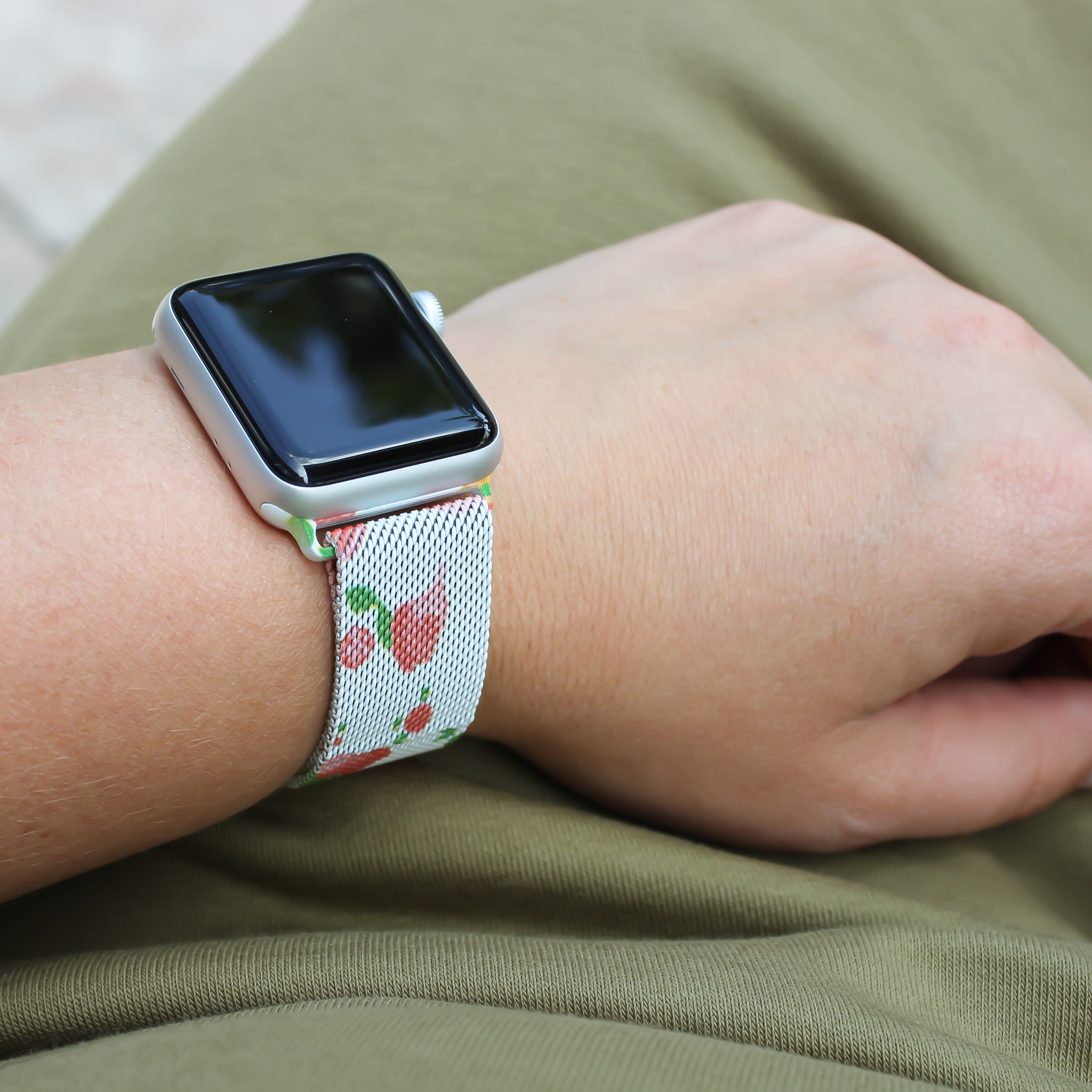 Bracelet milanais Apple Watch - pivoine