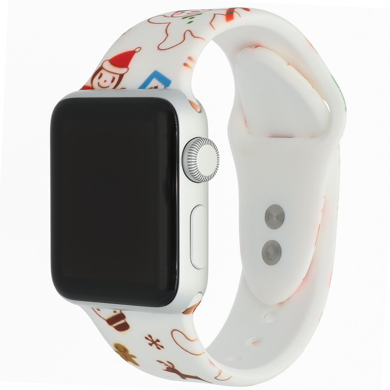 Bracelet sport imprimé Apple Watch - Noël bonhomme de neige blanc