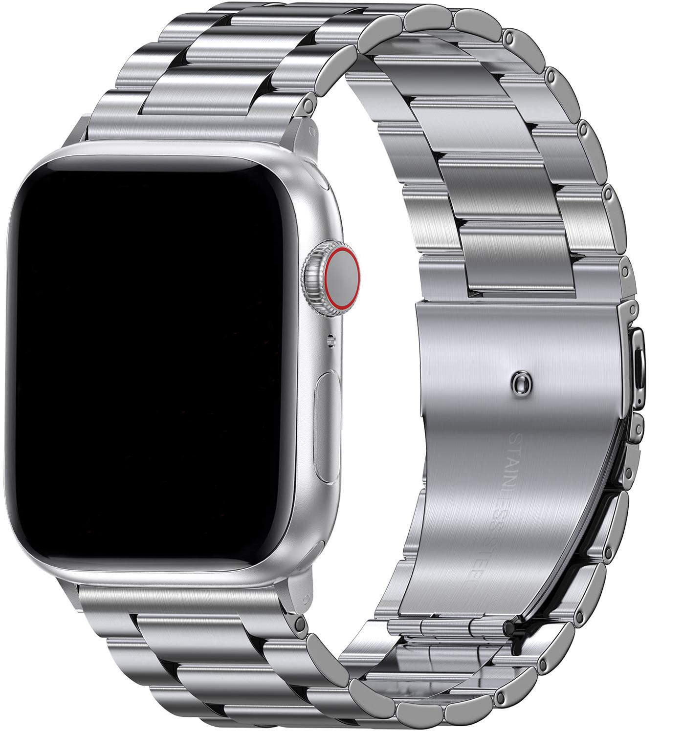 Bracelet acier perles Apple Watch de liens - argent