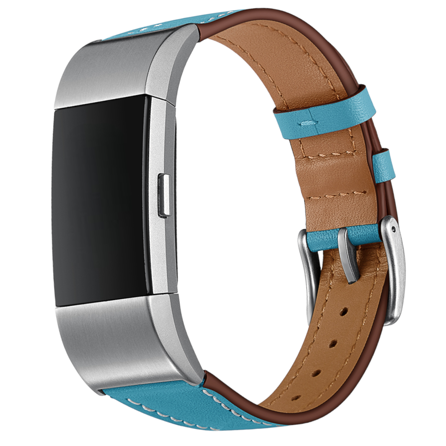 Bracelet en cuir premium Fitbit Charge 2 - bleu clair