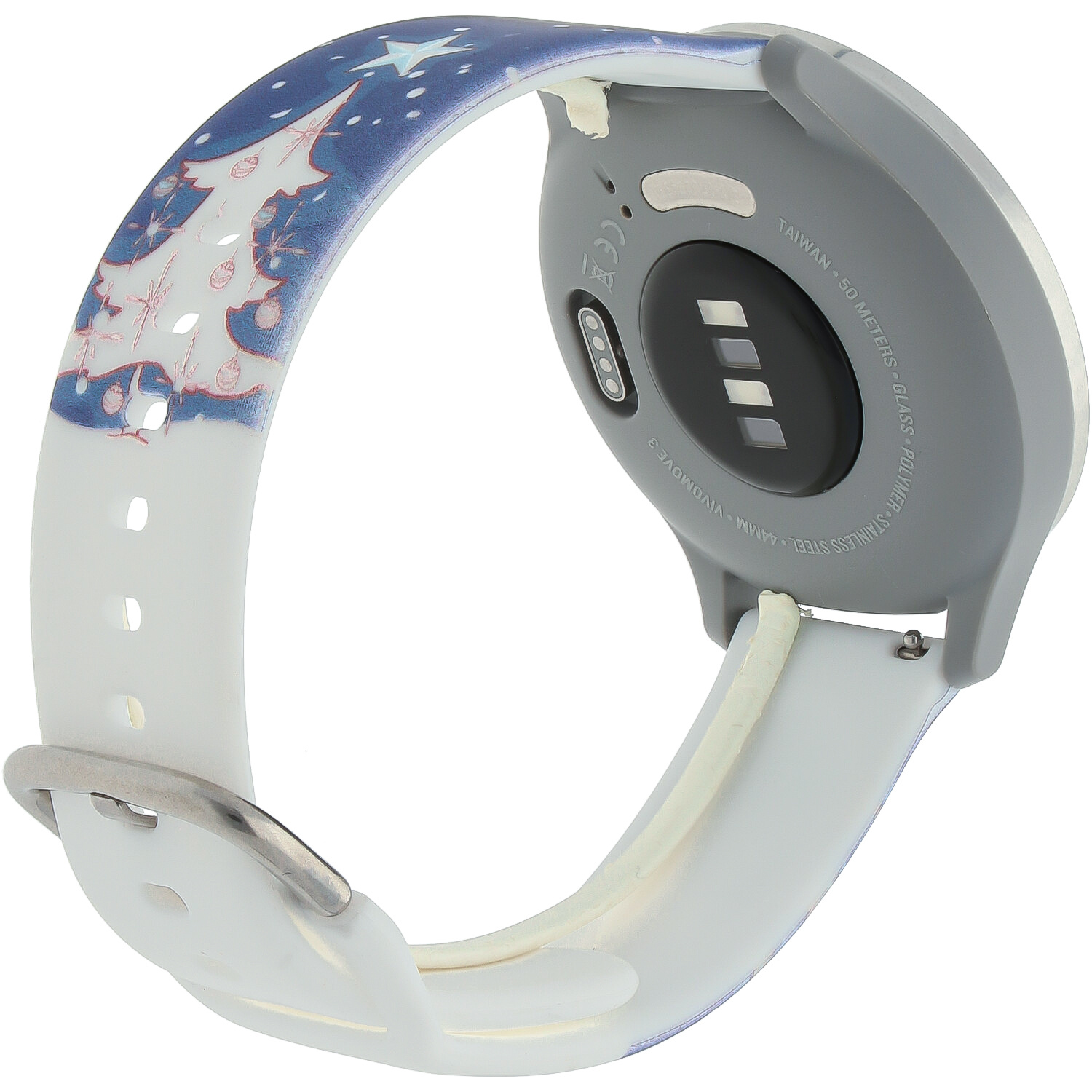 Bracelet sport imprimé Samsung Galaxy Watch - Bonhomme de neige de Noël bleu foncé