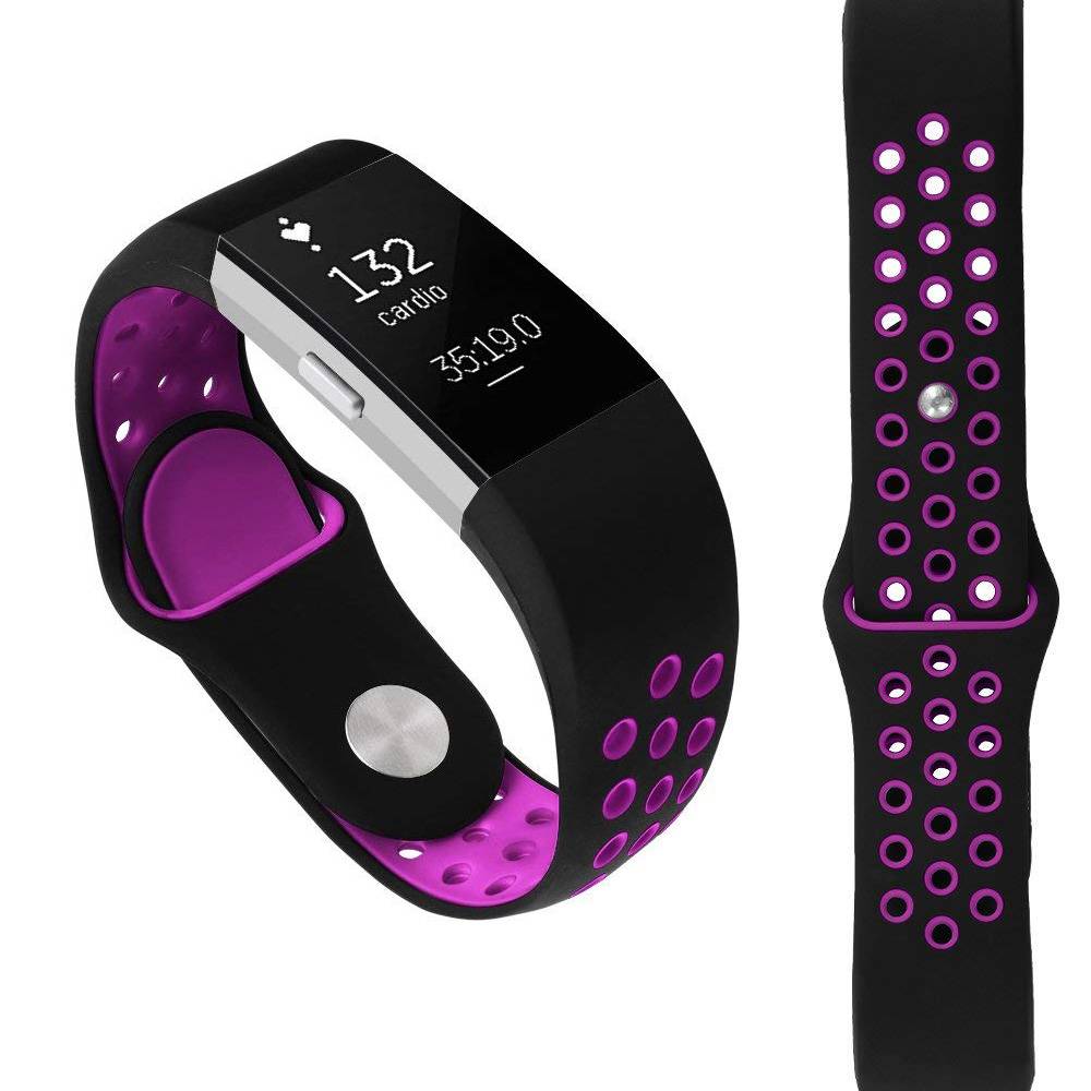 Bracelet sport double Fitbit Charge 2 - noir violet