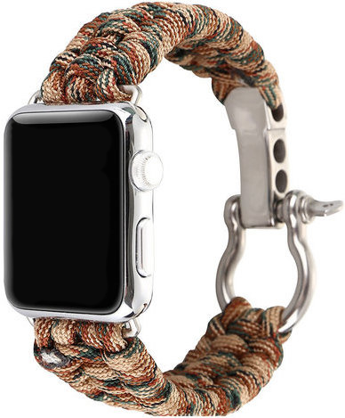 Bracelet corde en nylon Apple Watch - marron camouflage