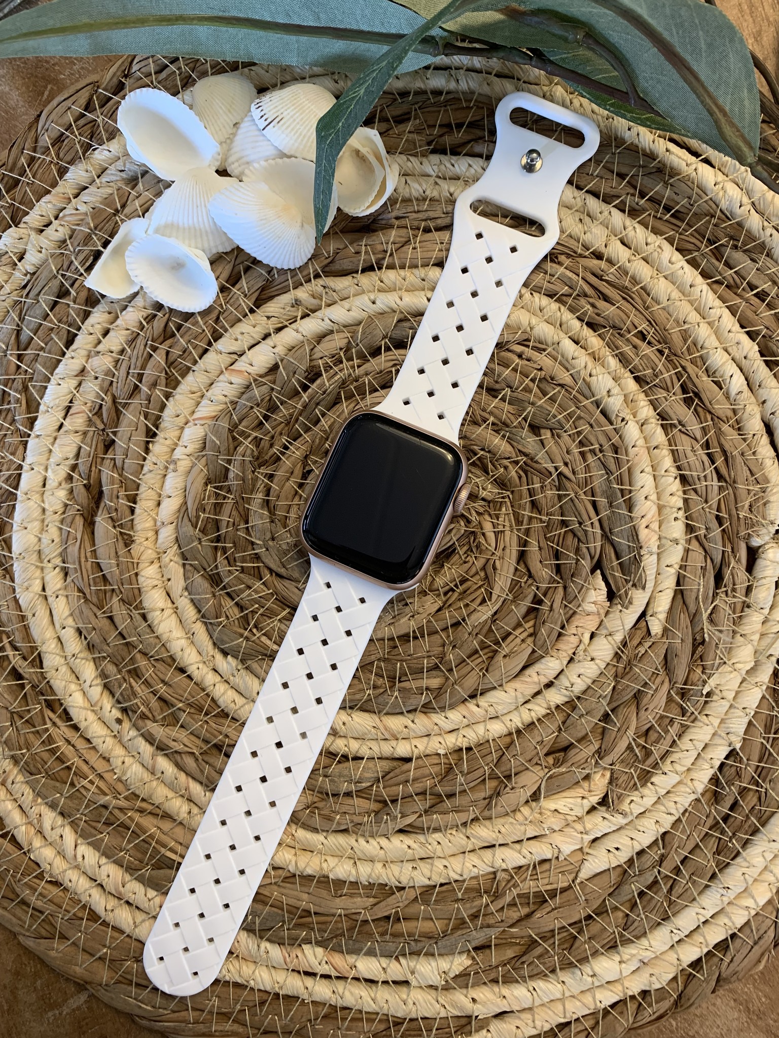 Bracelet sport tressé Apple Watch - blanc