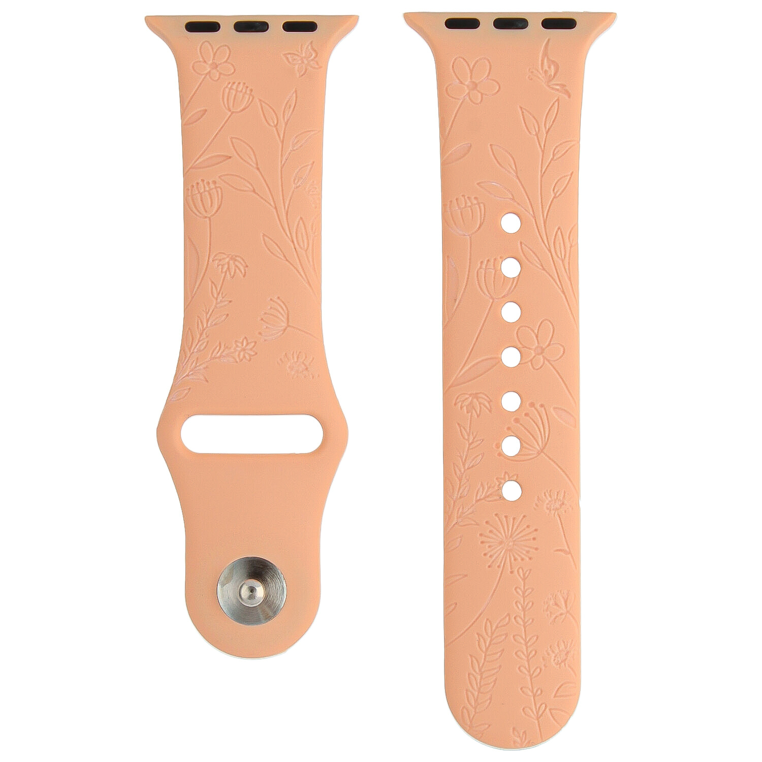 Bracelet sport imprimé Apple Watch - fleurs orange