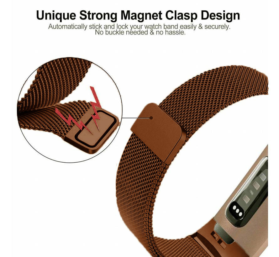 Bracelet milanais Fitbit Charge 3 & 4 - marron